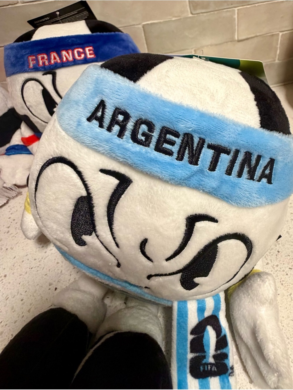 FIFA World Cup 26 Argentina Plush Soccer Mascot Plush Toy - Light Blue & White